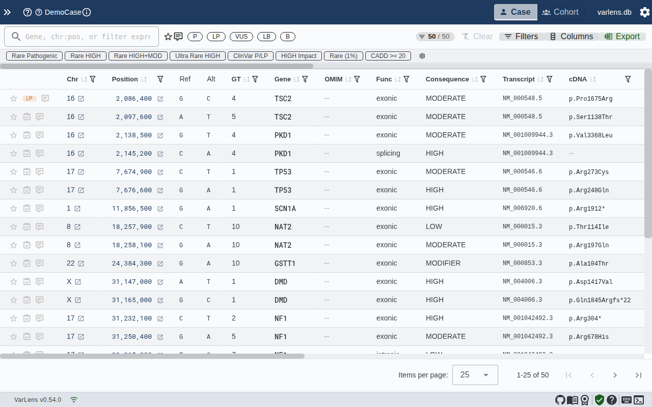 Comment dialog for adding variant notes
