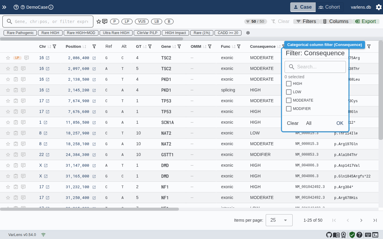 Categorical per-column filter with checkboxes