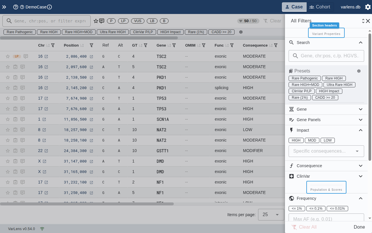 Filter drawer with section headers and value previews